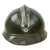 Original French WWI Issue Model 1915 Adrian Helmet in Horizon Blue with RF Badge and Early First Pattern Liner Original Items