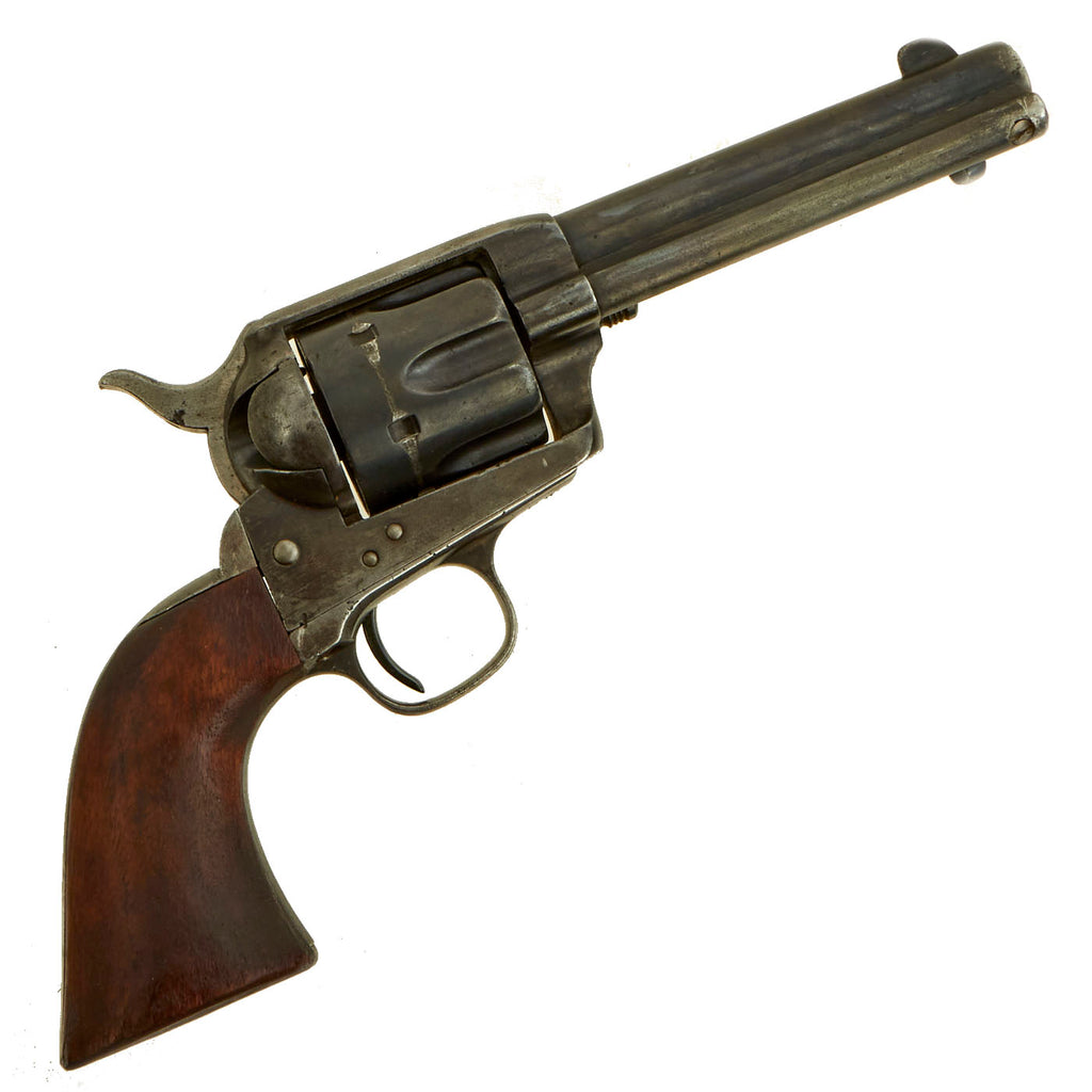 Original U.S. Surcharged Colt .45cal Single Action Army Revolver made in 1884 with 4 3/4" Barrel, D.F.C. Stamps & Factory Letter - Serial 111852 Original Items