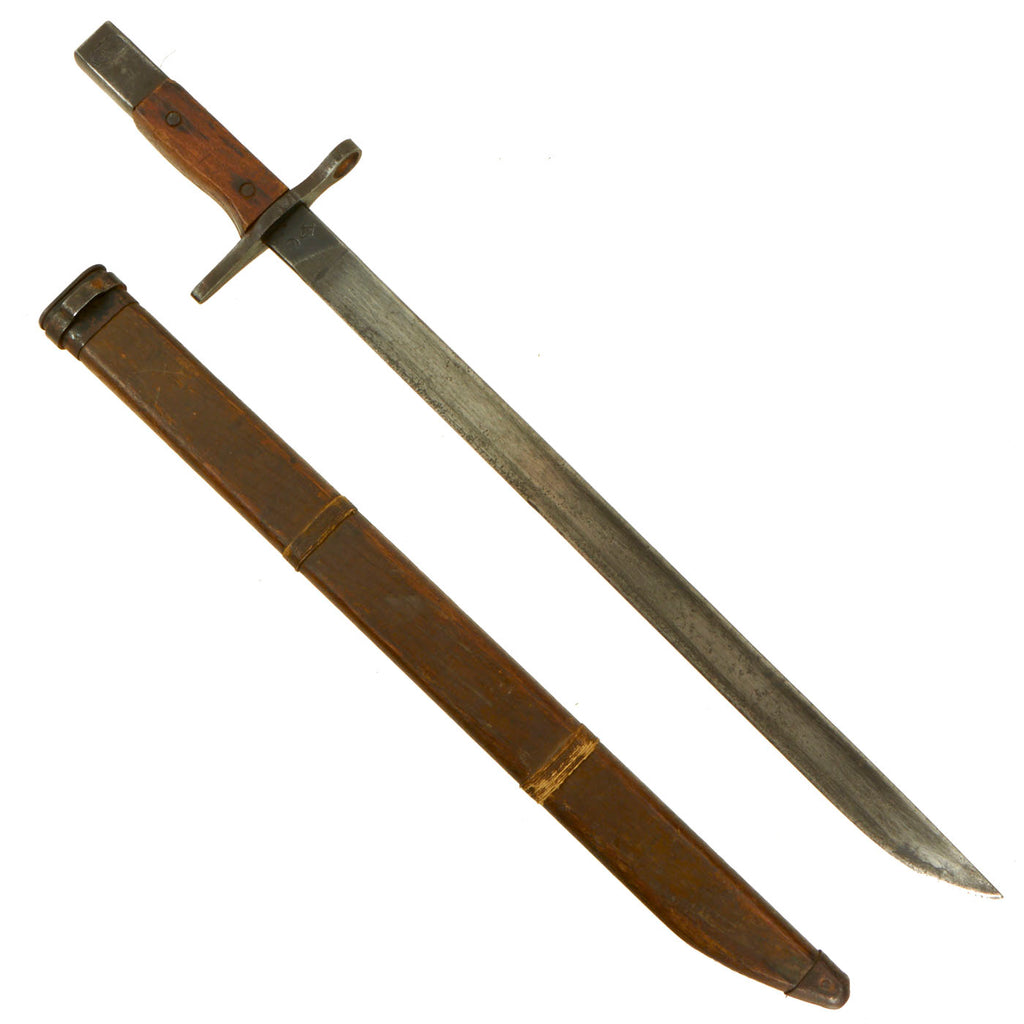 Original Japanese Late WWII Arisaka Type 30 Last Ditch Bayonet with Wood Scabbard by Toyoda Automatic Loom Original Items