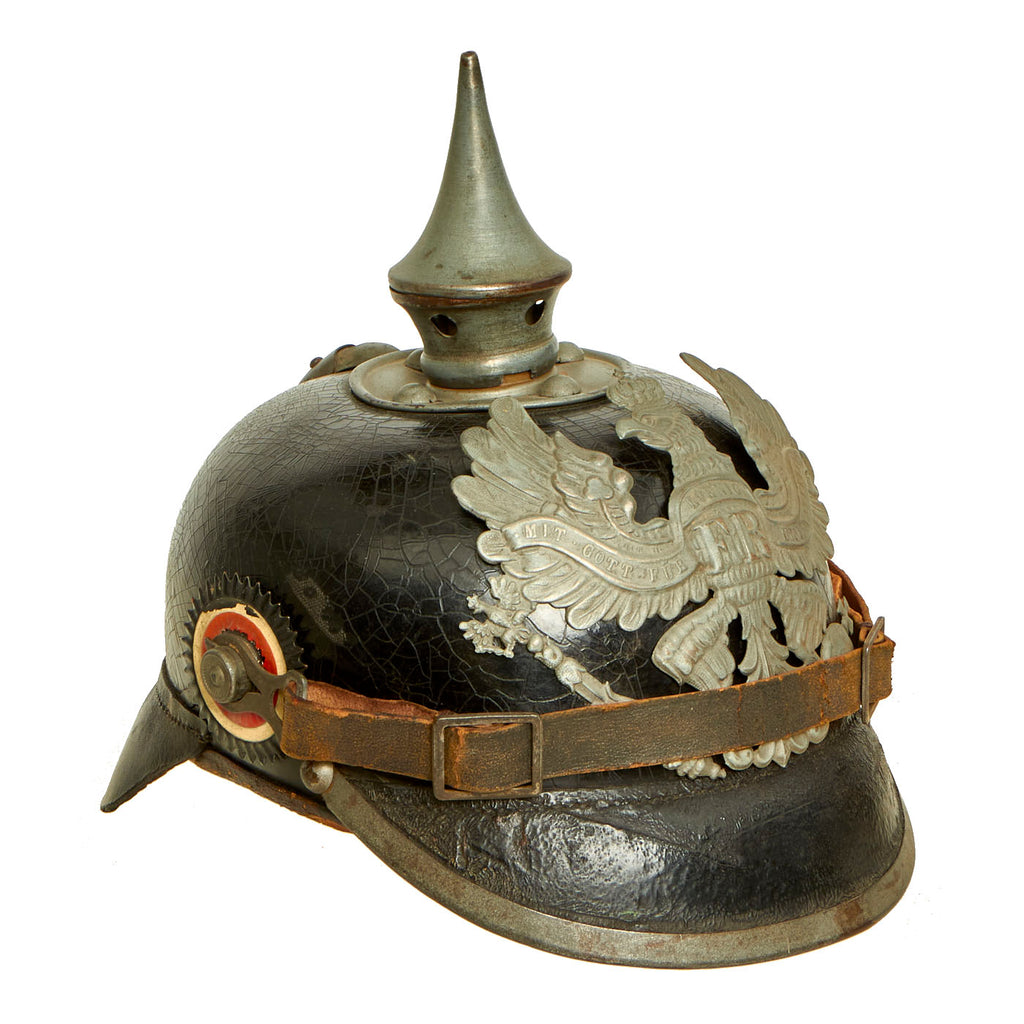 Original Imperial German WWI Prussian EM/NCO Infantry M1915 Pickelhaube Spiked Helmet - Complete Original Items