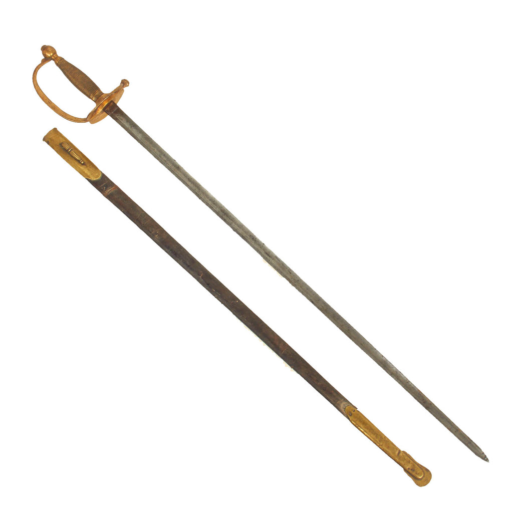 Original U.S. Civil War M-1840 Army NCO's Sword by Ames of Cabotville with Leather Scabbard - Dated 1848 Original Items