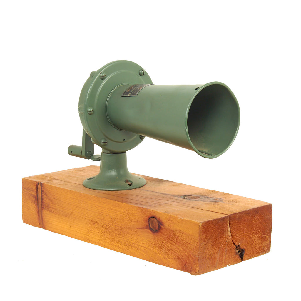 Original WWI U.S. Army Chemical Warfare Service KLAXON - 10 Hand Cranked Gas Alarm with Base - Working Original Items