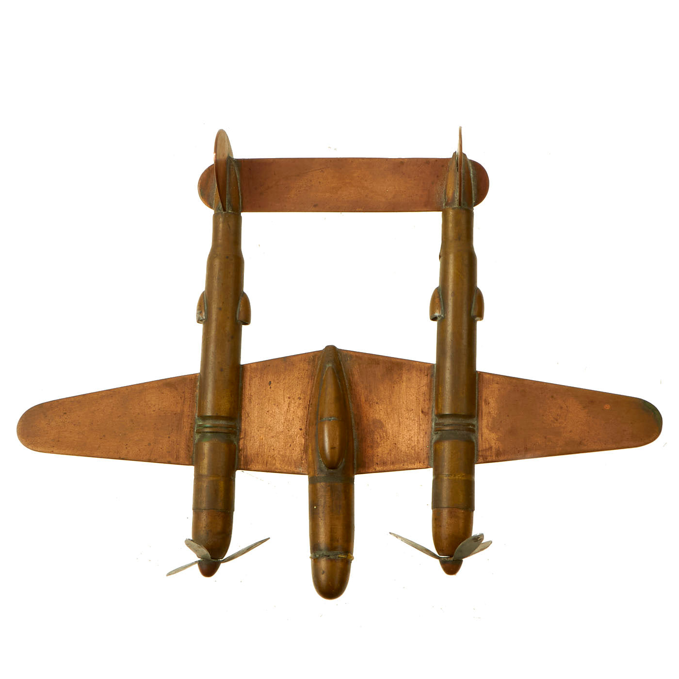 Original U.S. WWII Lockheed P-38 Lightning Trench Art Constructed