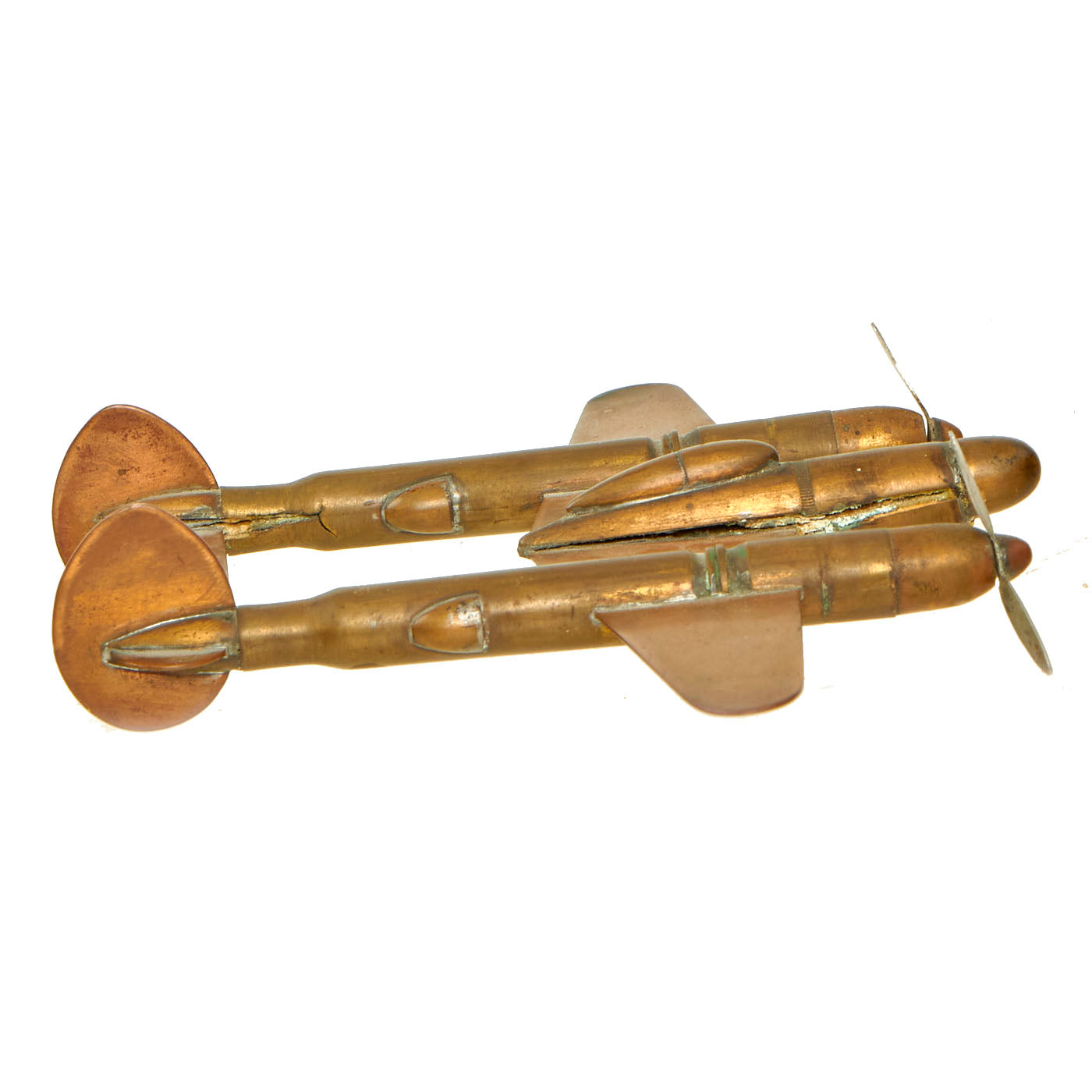 Original U.S. WWII Lockheed P-38 Lightning Trench Art Constructed