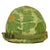 Original U.S. Vietnam Ingersoll M1 Helmet with USMC Camouflage Cover and 1956 Dated Liner With 12th Field Artillery and 77th Infantry Division Decals Original Items