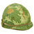 Original U.S. Vietnam Ingersoll M1 Helmet with USMC Camouflage Cover and 1956 Dated Liner With 12th Field Artillery and 77th Infantry Division Decals Original Items