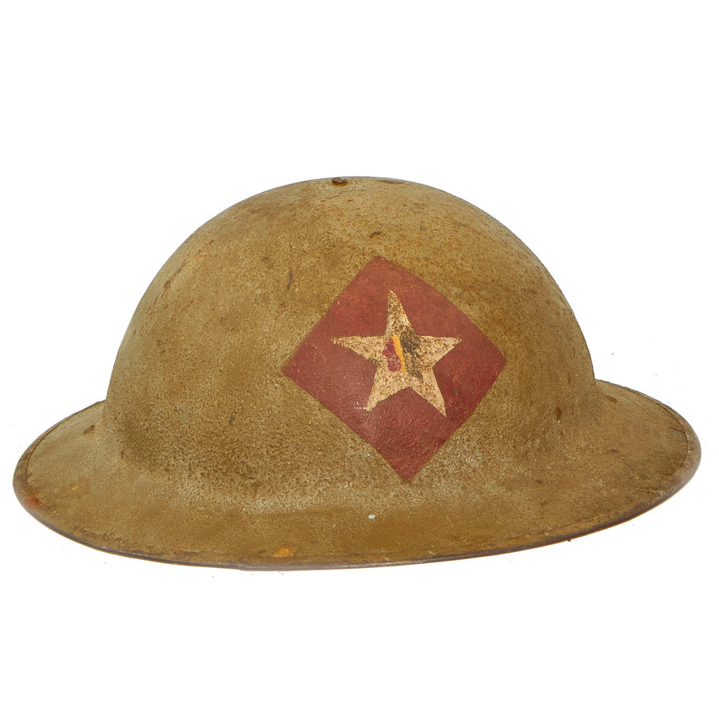 Original WWI U.S. Marine Corps 1st Battalion 6th Marines M1917 Doughboy Helmet Original Items