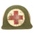 Original U.S. Korean War Medic M1 Schlueter Swivel Bale Rear Seam Helmet Shell Original Items