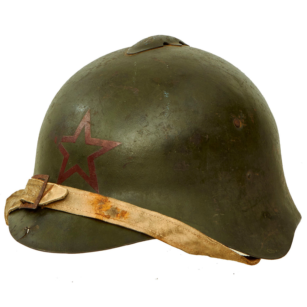 Original WWII Soviet Union M36 Soviet SSh-36 "Gladiator" Steel Combat Helmet with Transitional SSh-39 Style Liner & Chinstrap - Complete Original Items