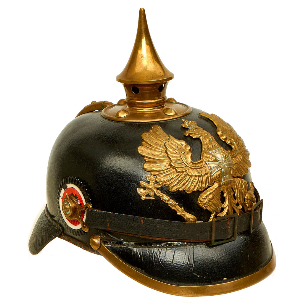 Original WWI Imperial German Prussian M1895 Landwehr Reserve Infantry EM NCO Pickelhaube Spiked Helmet - Complete Original Items