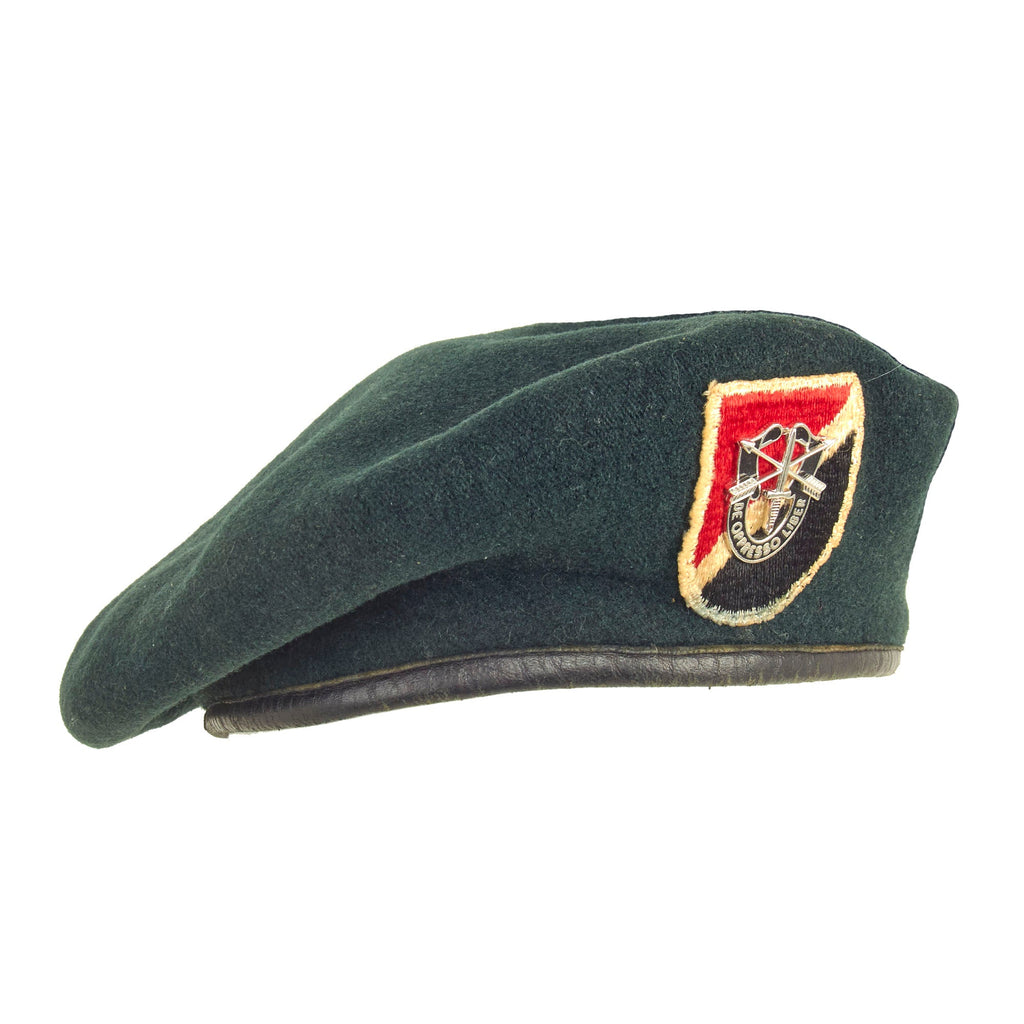 Original U.S. Vietnam War 6th Special Forces Group (Airborne) Green Beret Dated 1966 - Size 6 ⅝ Original Items