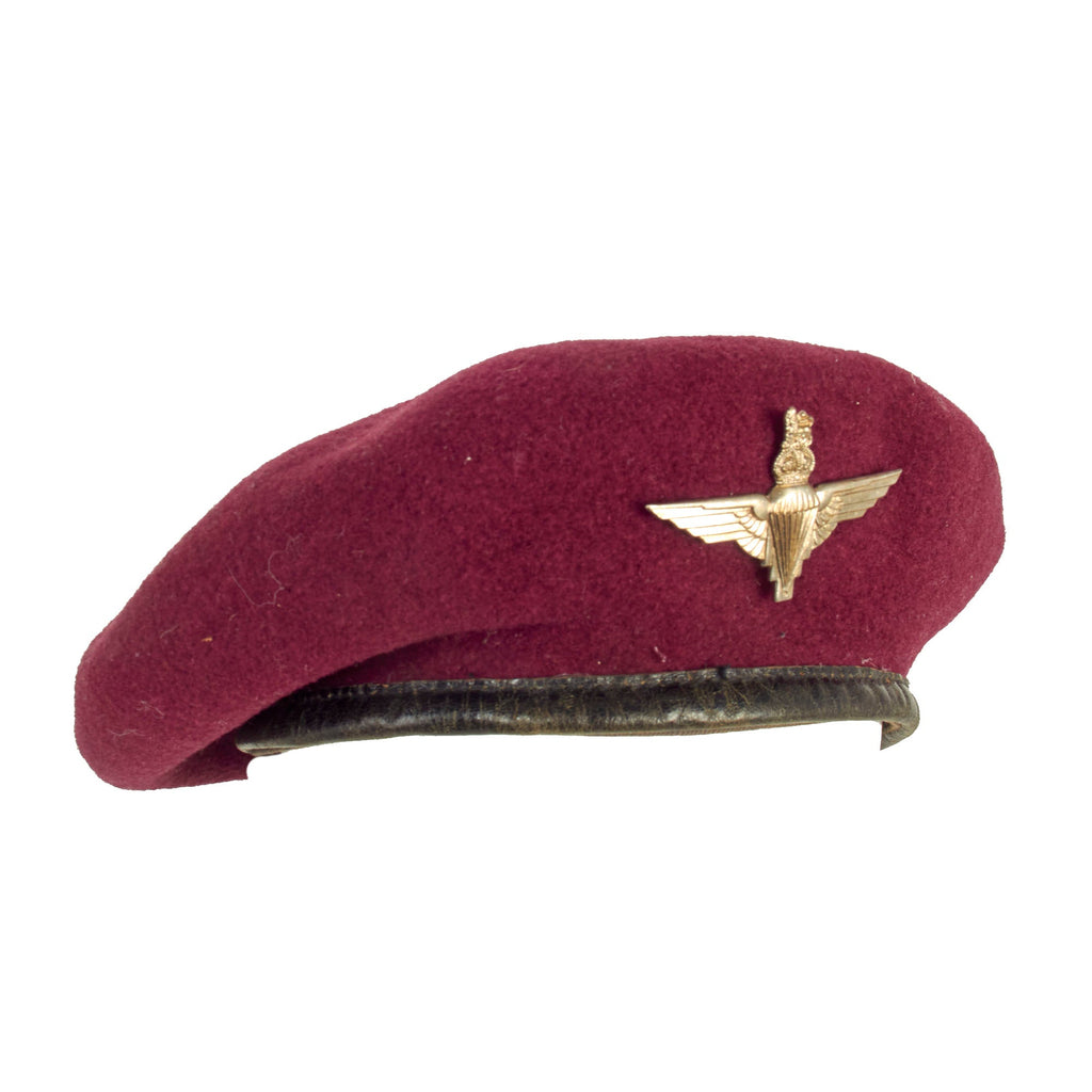 Original British WWII Parachute Regiment Maroon Beret by Kangol With Badge - Size 7 ¼, Dated 1945 Original Items