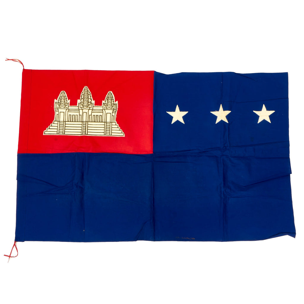 Original Cambodia Vietnam War Flag of the Khmer Republic (1970 - 1975) - 30" x 47” Original Items