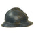 Original French WWI Issue Model 1915 Adrian Helmet in Horizon Blue with Artillery RF Badge and Early First Pattern Liner Original Items