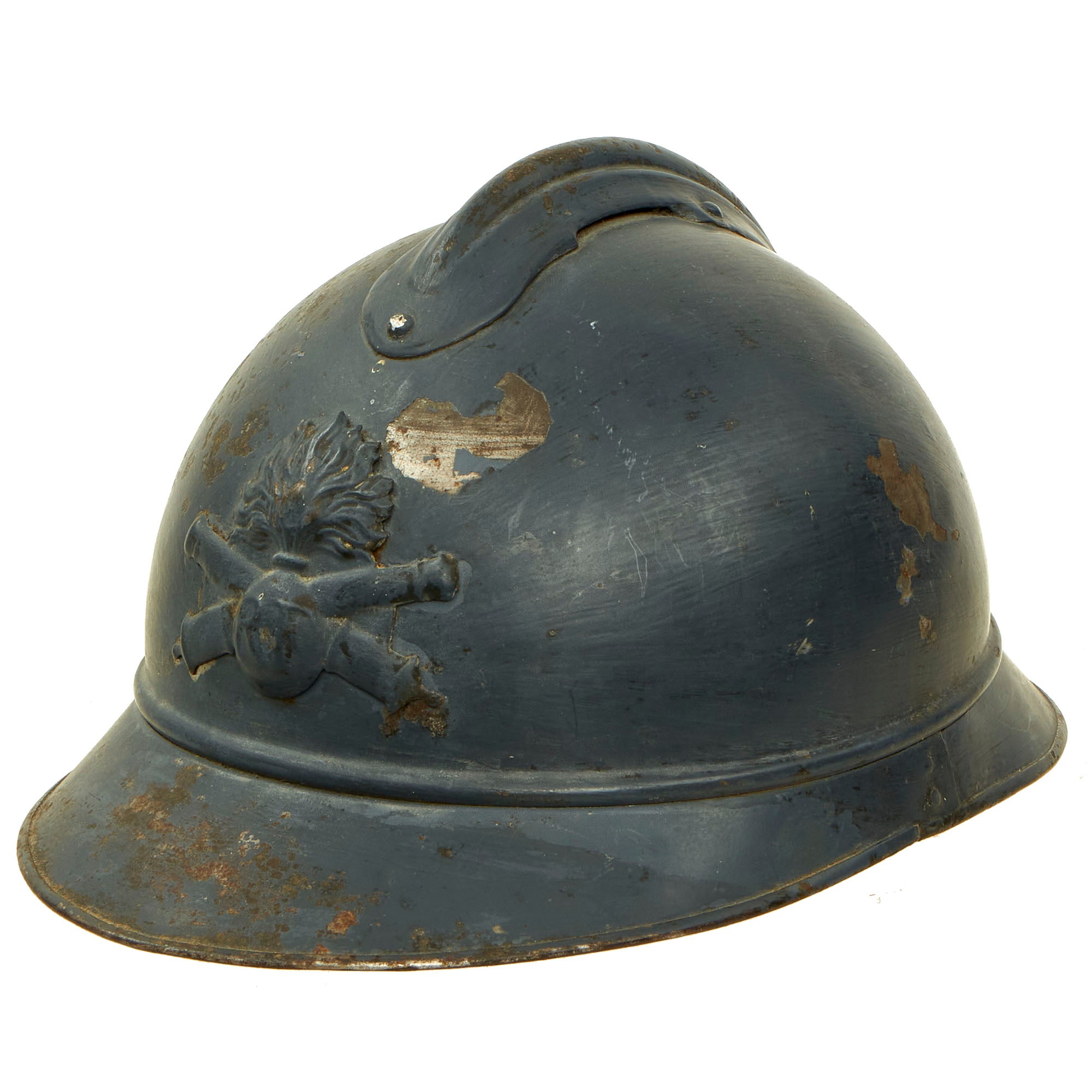 Original French WWI Issue Model 1915 Adrian Helmet in Horizon Blue