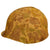 Original U.S. WWII Untouched / Service Worn Fixed Bale M1 Helmet With 2nd Pattern USMC HBT Camouflage Cover and St. Clair Low-Pressure Liner - Complete Original Items
