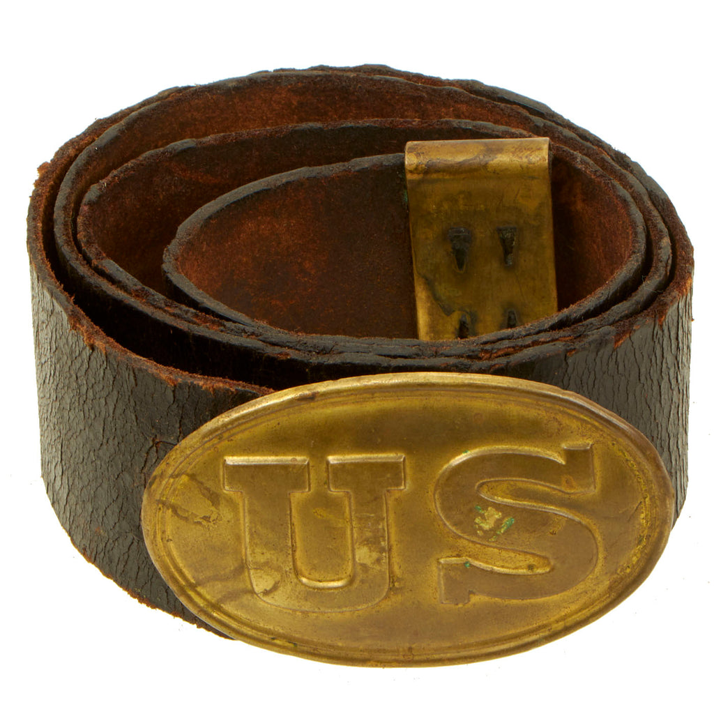Original U.S. Civil War Enlisted Man’s Waist Belt with Model 1839 Belt Buckle Original Items