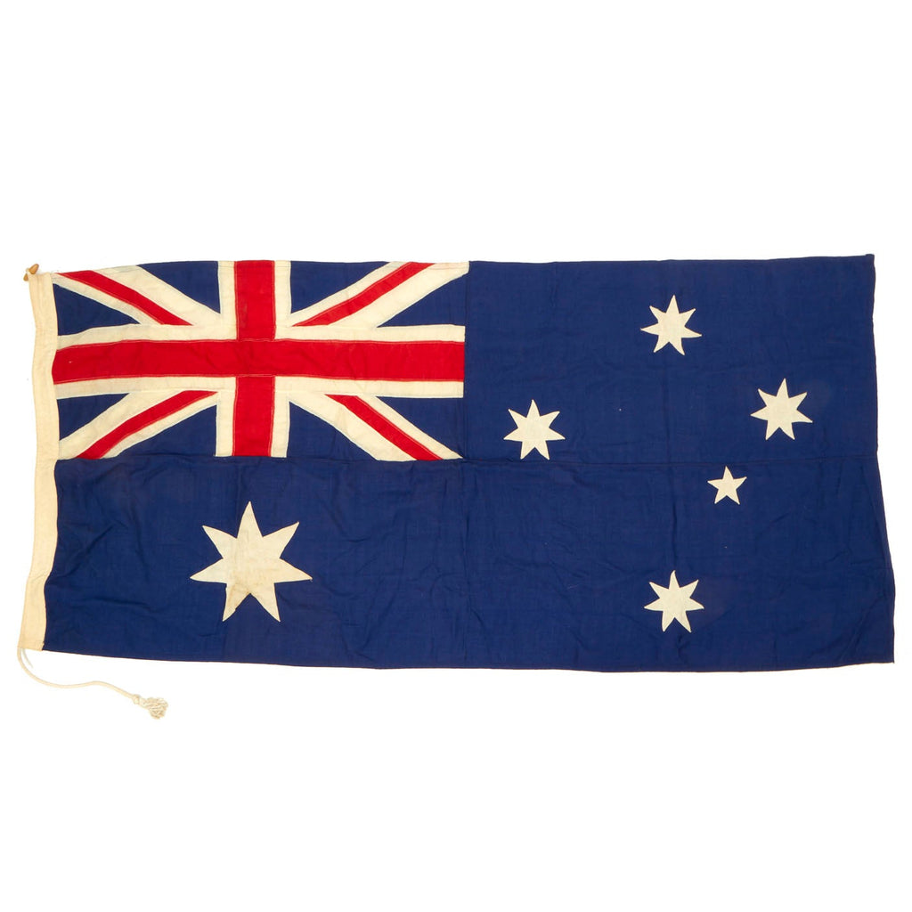 Original Australian WWII Era Applique Large Heavy Cotton Flag by Smith Copeland & Co - 33" x 71" Original Items