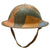 Original U.S. WWI M1917 Doughboy Helmet with Camouflage Panel Textured Paint Original Items