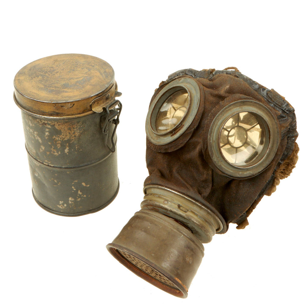 Original Imperial German WWI M1917 Gas Mask with Can - Dated February 1918 Original Items
