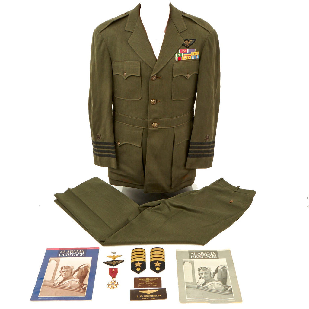 Original U.S. WWII Aviator Grouping - Rear Admiral John Crommelin - XO of USS Enterprise Original Items