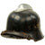 Original German WWII M34 Square Dip Aluminum Fire Police Helmet with Double Decals - Feuerwehr Helmet Original Items