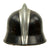 Original German WWII M34 Square Dip Aluminum Fire Police Helmet with Double Decals - Feuerwehr Helmet Original Items