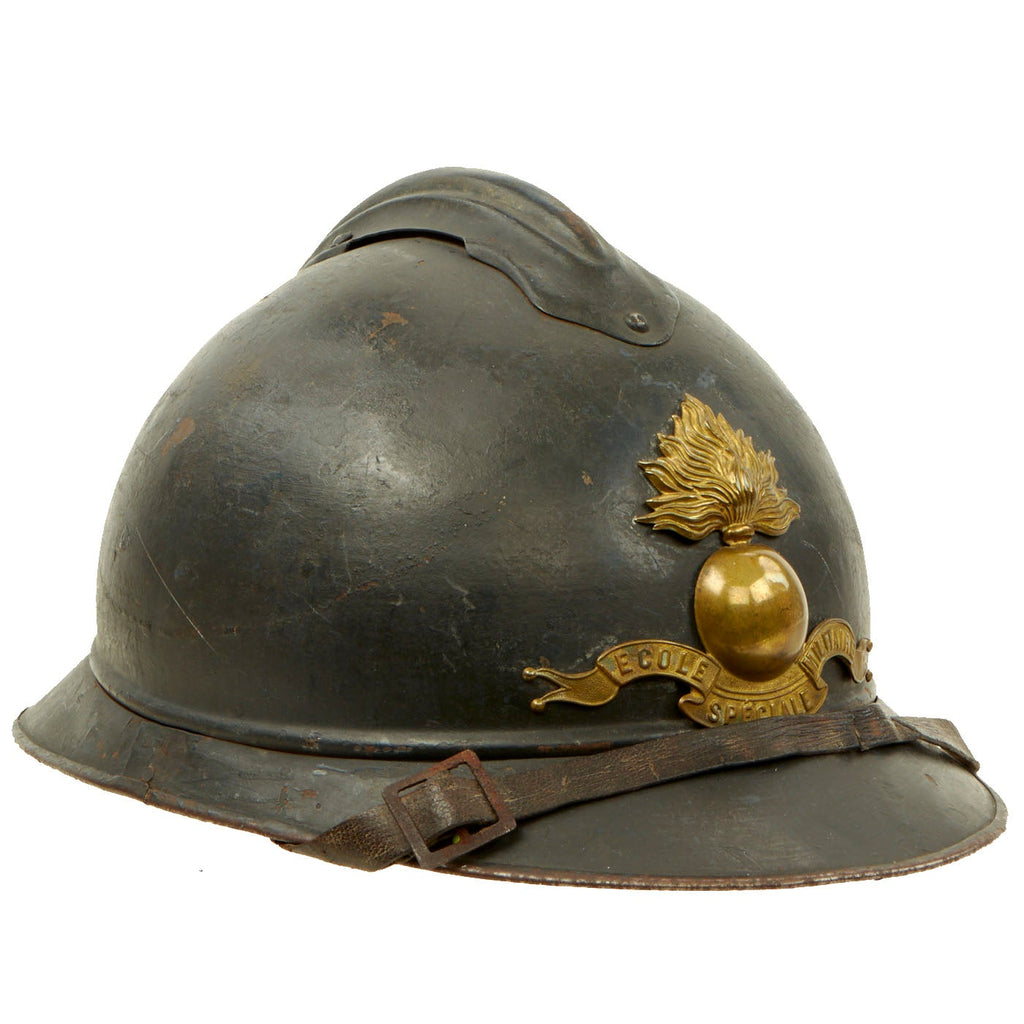 00〜10s ヘンダーソンエムズカンパニー 衛兵 ミリタリー 儀式 アンティーク Original French WWI M1915 Adrian Helmet with Ecole Speciale