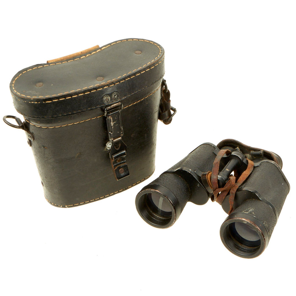 Original German WWII Kriegsmarine 7x50 Dienstglas Binoculars by Srb & Stys with 1944 Dated Case Original Items