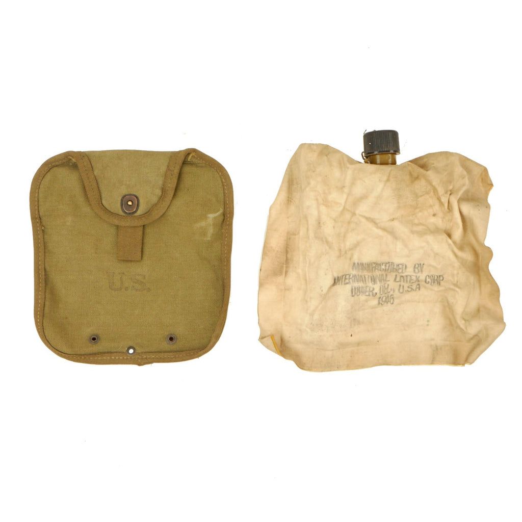 Original U.S. WWII M-1943 Experimental Collapsible 2 QT Canteen - Cover and Bladder - RARE Original Items