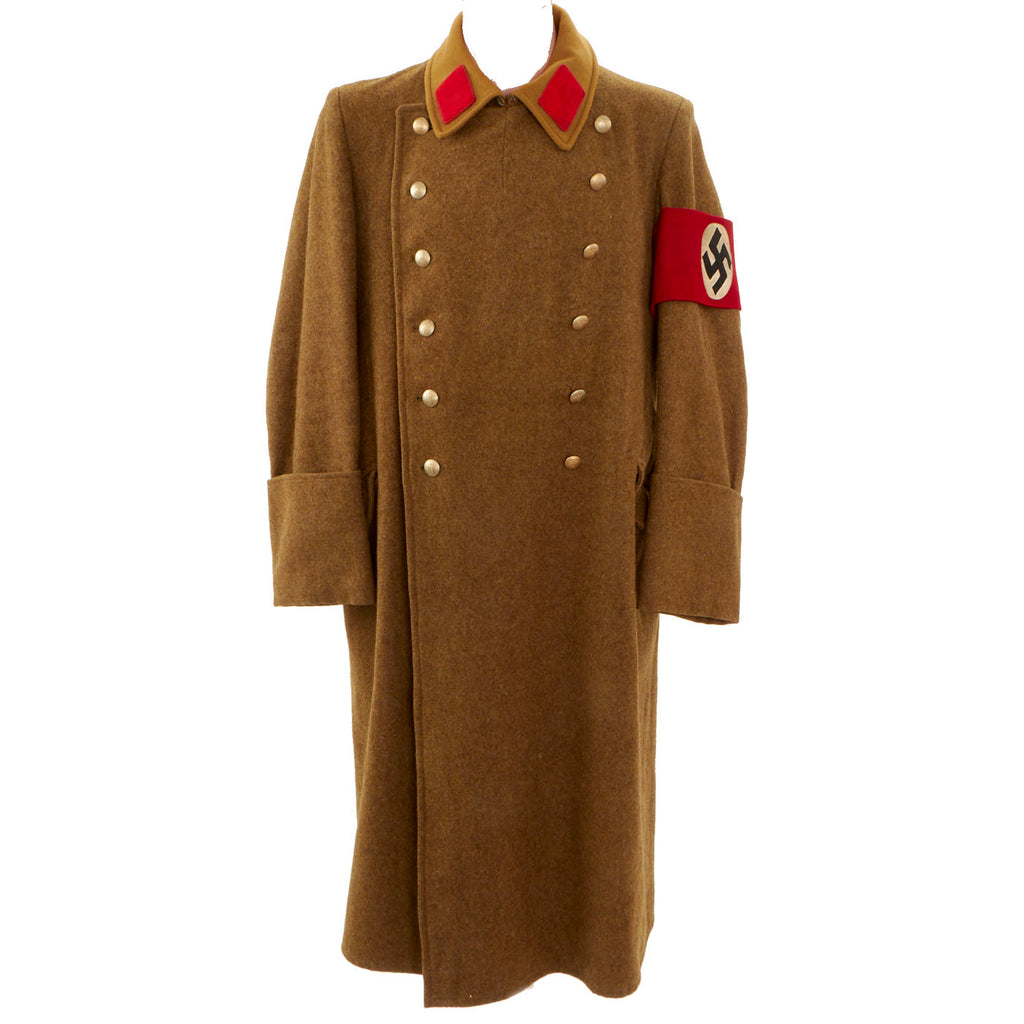 Original WWII German NSDAP Brown Wool Greatcoat with Armband Original Items