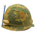 Original U.S. WWII Vietnam War M1-C Paratrooper Helmet with Reversible 1965 Mitchell Camouflage Cover Original Items