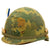 Original U.S. WWII Vietnam War M1-C Paratrooper Helmet with Reversible 1965 Mitchell Camouflage Cover Original Items