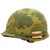 Original U.S. WWII Vietnam War M1-C Paratrooper Helmet with Reversible 1965 Mitchell Camouflage Cover Original Items