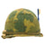 Original U.S. WWII Vietnam War M1-C Paratrooper Helmet with Reversible 1965 Mitchell Camouflage Cover Original Items