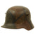 Original German WWI M16 Stahlhelm Helmet with Panel Camouflage Paint and Partial Liner - marked ET64 Original Items