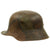 Original German WWI M16 Stahlhelm Helmet with Panel Camouflage Paint and Partial Liner - marked ET64 Original Items