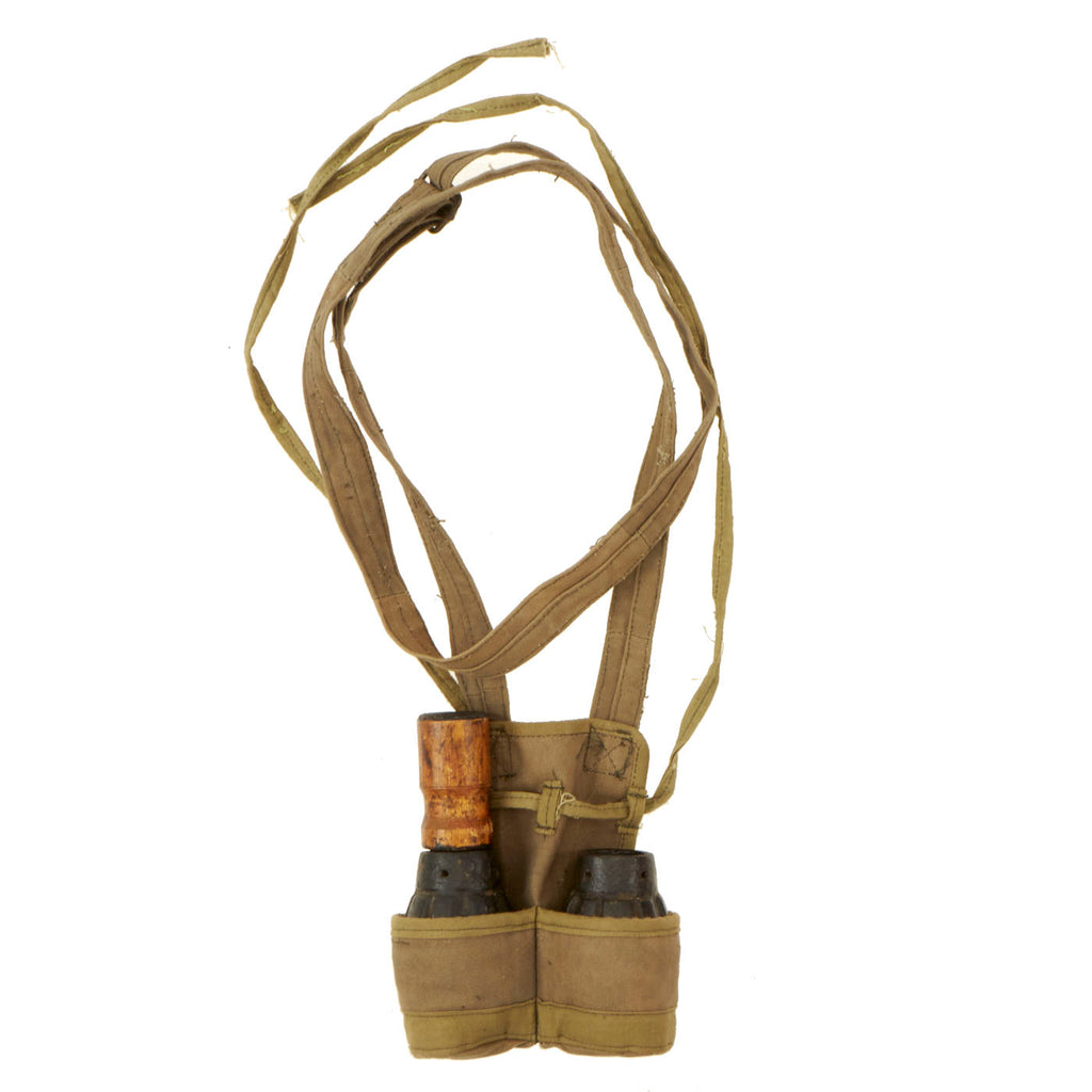 Original Vietnam War NVA VC Grenades In Carrier - Set of 2 Original Items