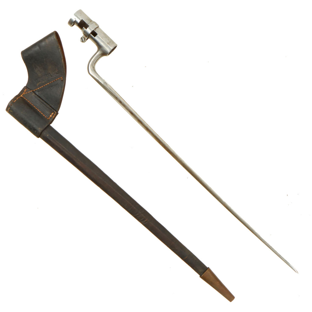 Original U.S. Civil War Model 1855 Springfield .58 Socket Bayonet with Matching Early Issue Scabbard - Unissued Condition Original Items
