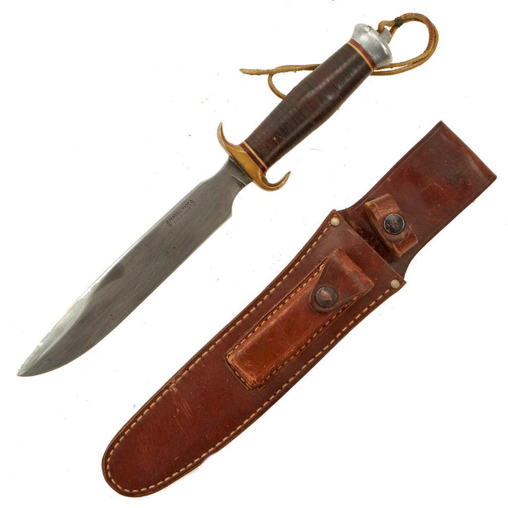 Original U.S. WWII Randall Model 1 “Springfield” Fighting Knife Circa 1943 with Original Sheath and Whetstone Original Items