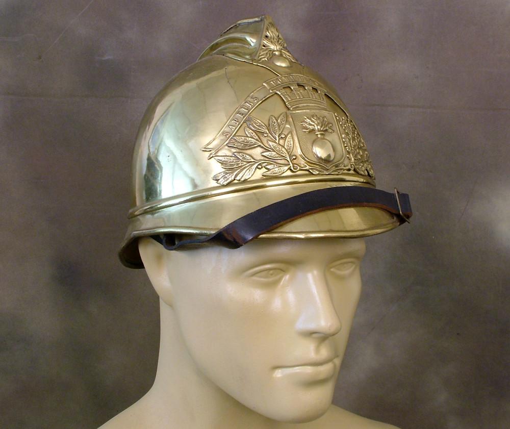 French Brass Fire Helmet: Circa 1890-1918 (One Only) – International Military Antiques French Brass Fire Helmet: Circa 1890-1918 (One Only) – International Military Antiques