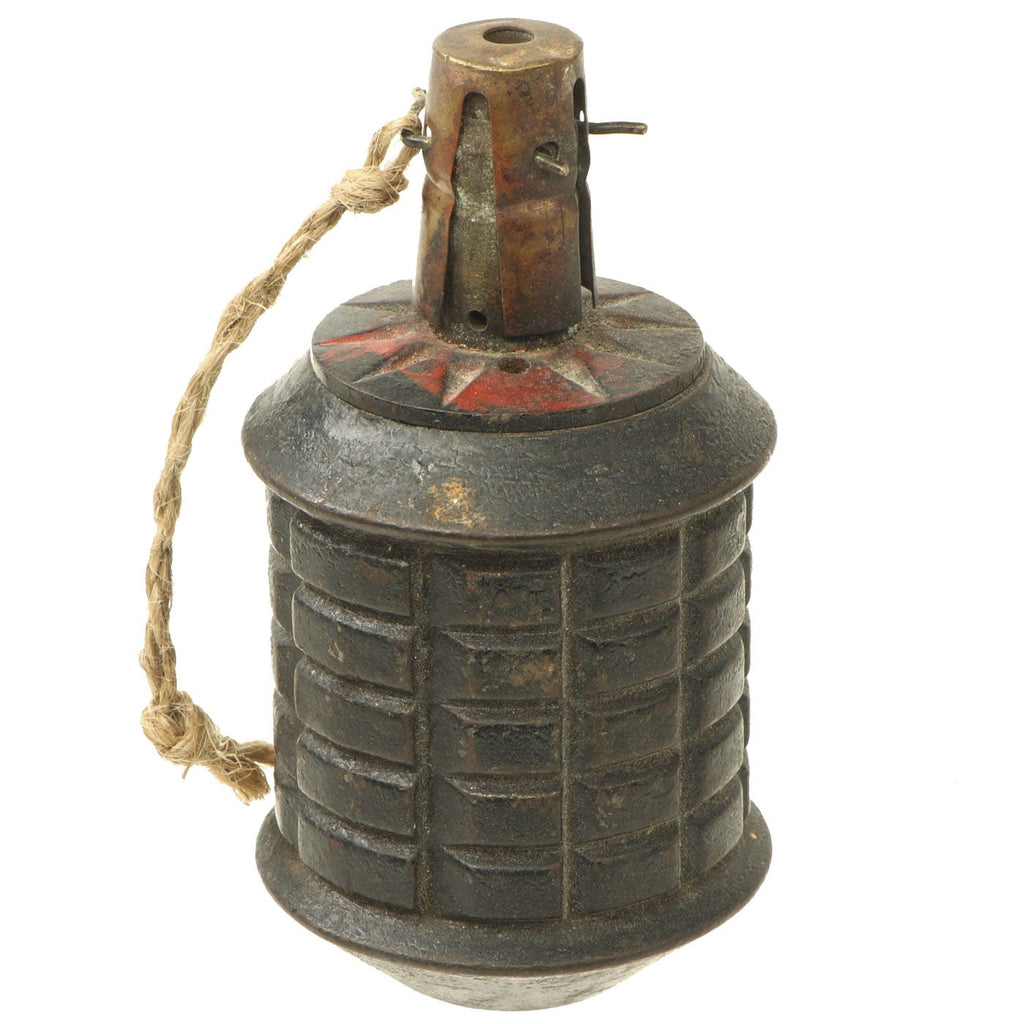 Original Japanese WWII Type 97 Inert Fragmentation Hand Grenade with Fuse dated 1938 Original Items