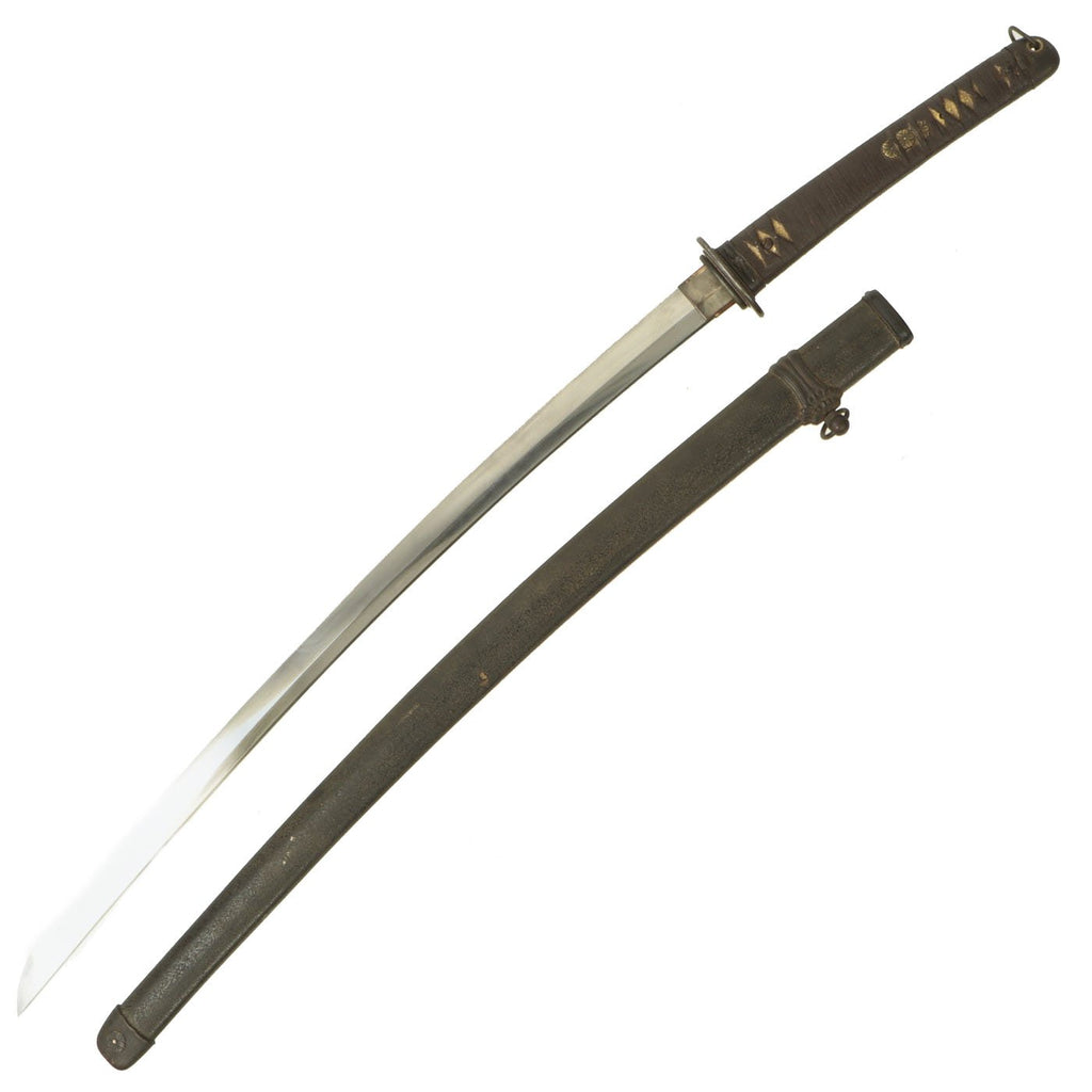 Original WWII Japanese RJT Shin-Gunto Handmade Katana Sword by ZUIHO with Textured Scabbard - dated 1943 Original Items