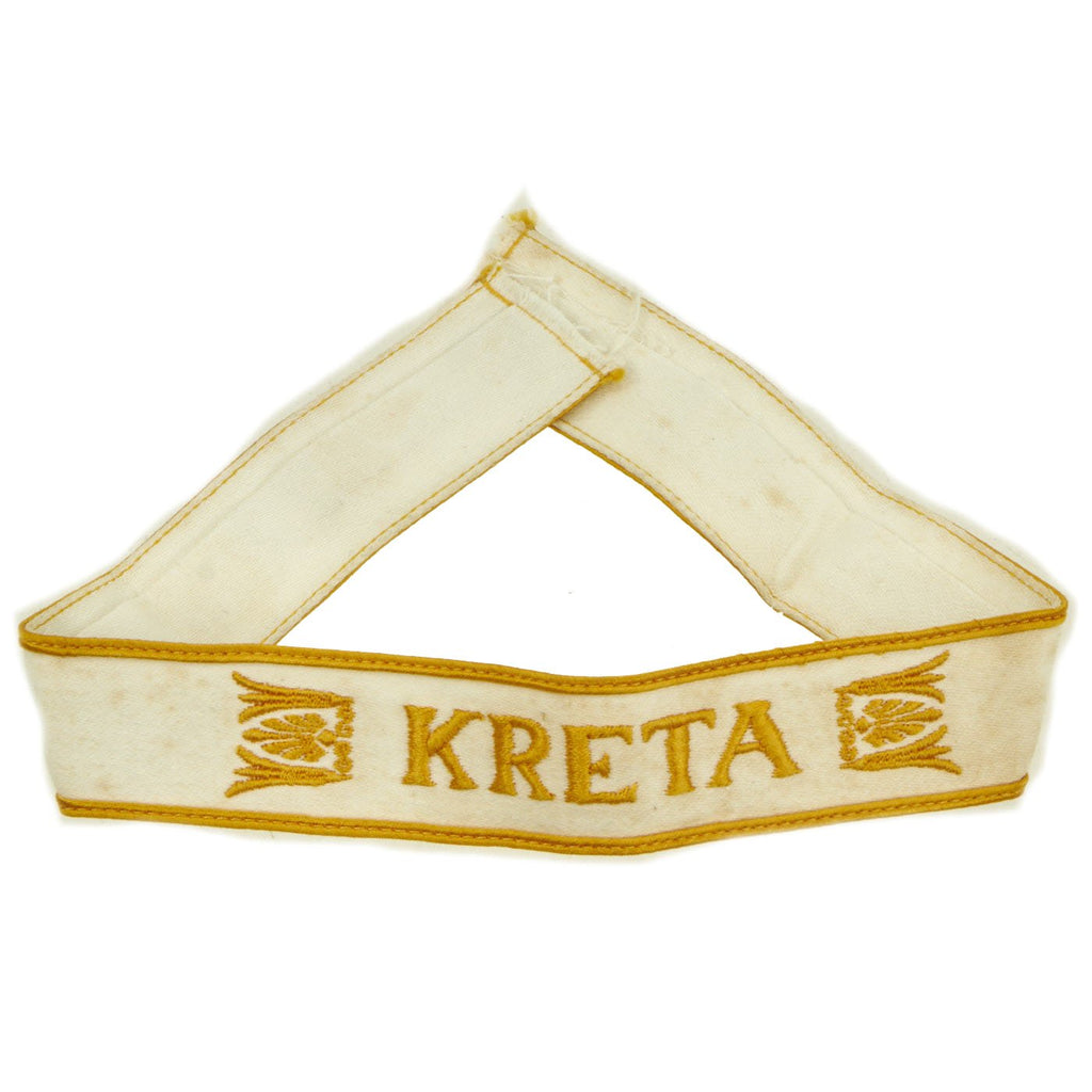 Original German WWII Unissued Crete Campaign Embroidered Cuff Title - KRETA Original Items