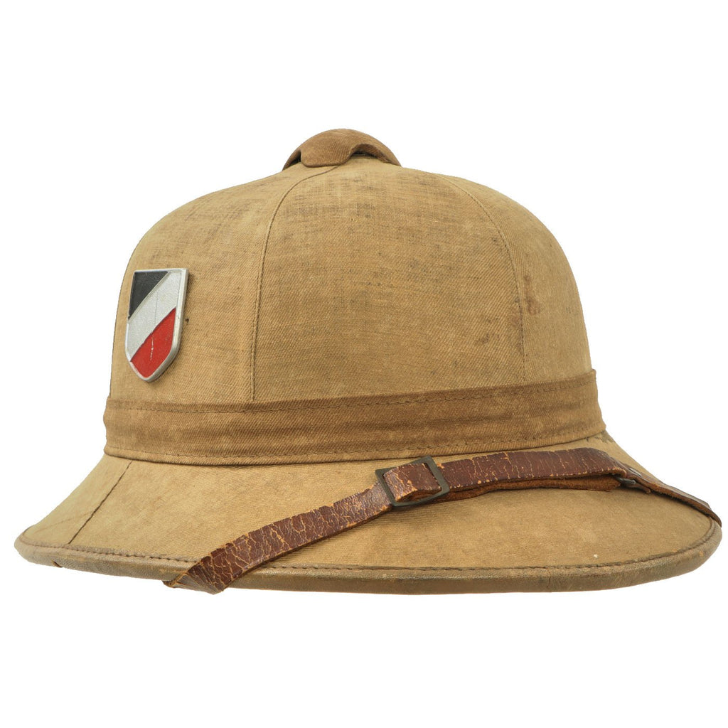 Original German WWII First Model Luftwaffe DAK Afrikakorps Tropical Sun Helmet - Size 55 Original Items