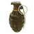Original U.S. WWII Inert MkII High Explosive Pineapple Grenade with Yellow Ring & M10A3 Fuze Original Items