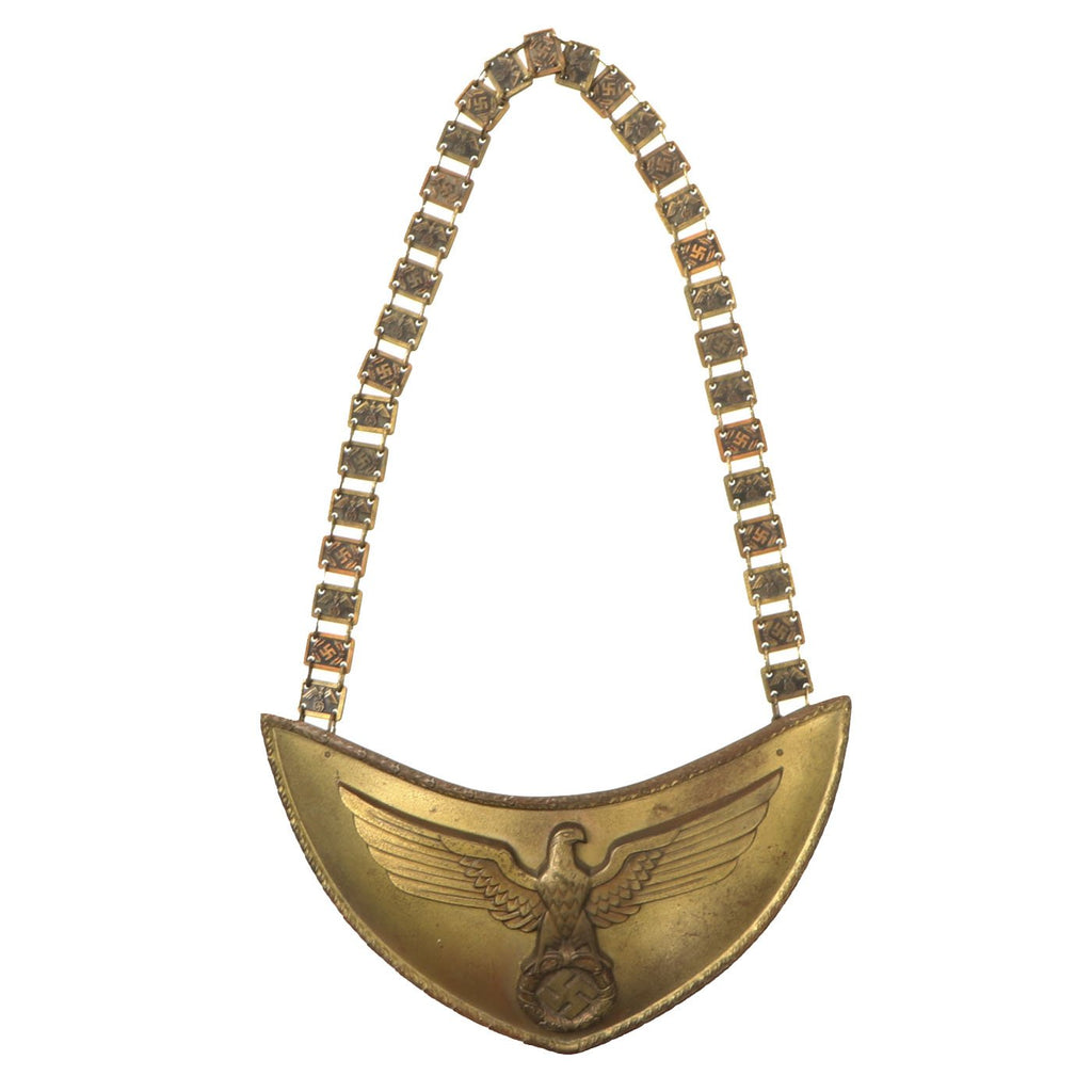 Original German WWII SA Political Leader Gorget with Chain by Frank and Reif of Stuttgart - RZM M1/102 Original Items