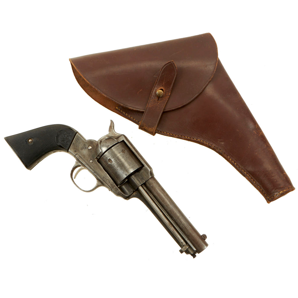Original U.S. Remington M-1875 Single Action Army Modified .44-40 Revolver with British Holster - Serial 897 Original Items