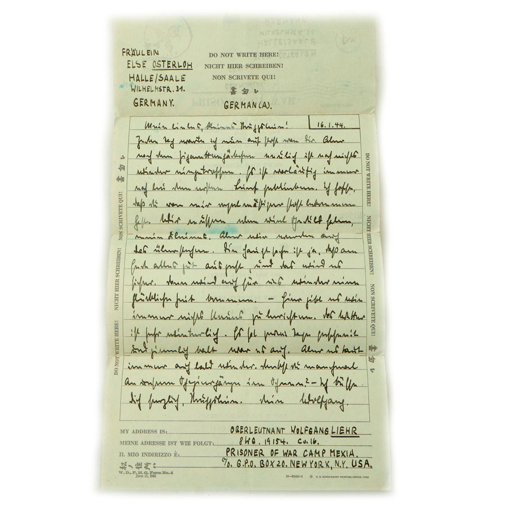 Germany Remonstration Letter Original Set of German WWII Letters Written Back Home by German POWs H ...