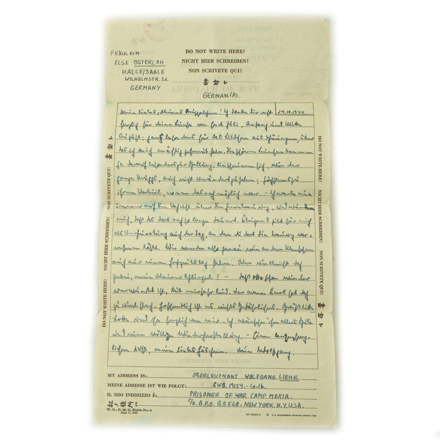 Germany Remonstration Letter Original Set of German WWII Letters Written Back Home by German POWs H ...